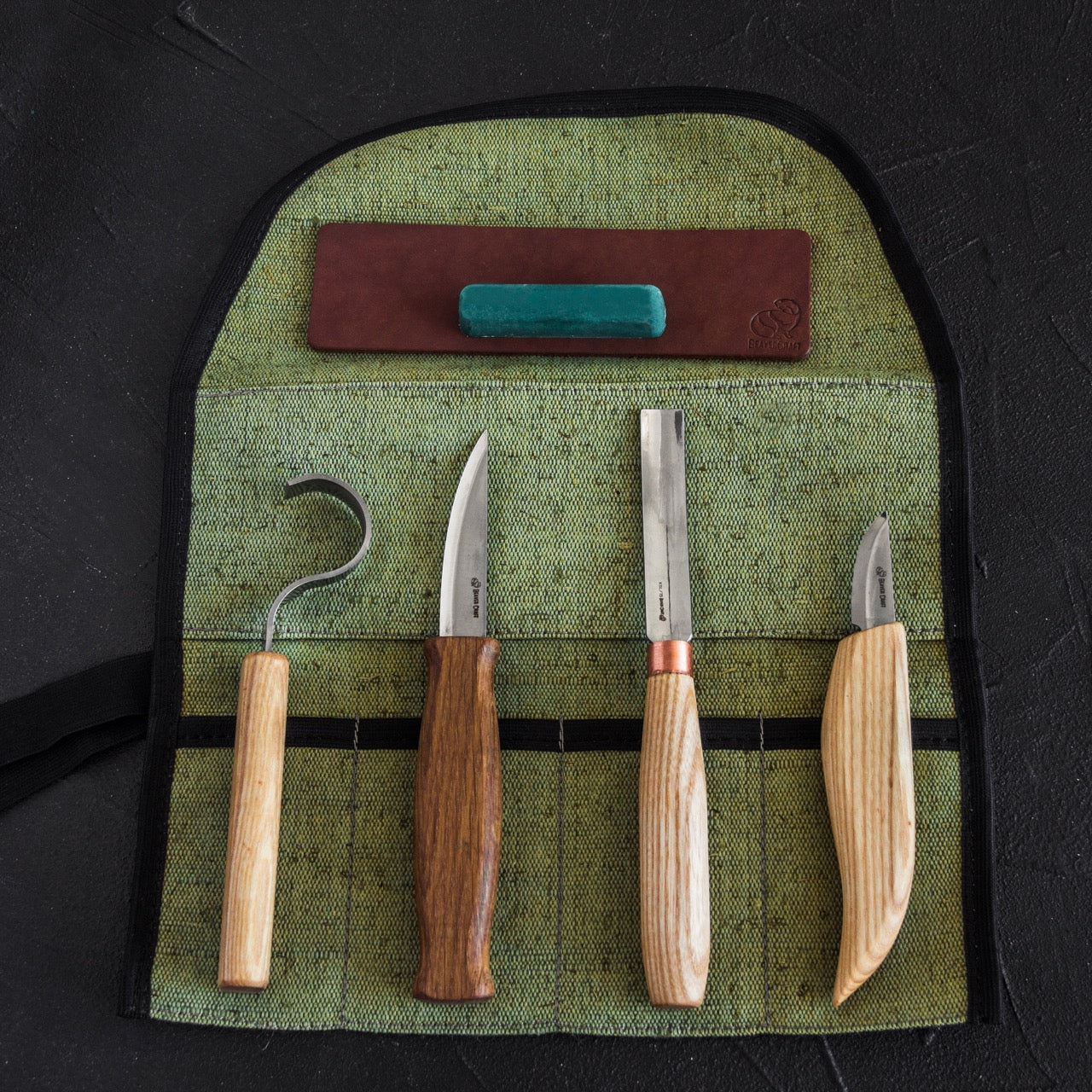 BeaverCraft S43 - Spoon and Kuksa Carving Professional Set with Knives and Strop
