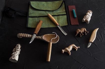 BeaverCraft S43 - Spoon and Kuksa Carving Professional Set with Knives and Strop