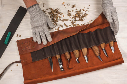 BeaverCraft S18X - Deluxe Wood Carving Set with Walnut Handles