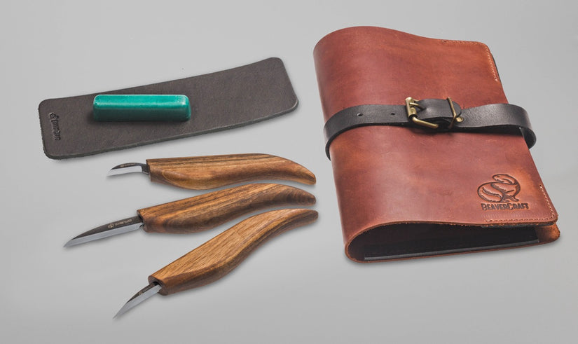 BeaverCraft S15X - Premium Wood Carving Set for Chip and Detail Carving