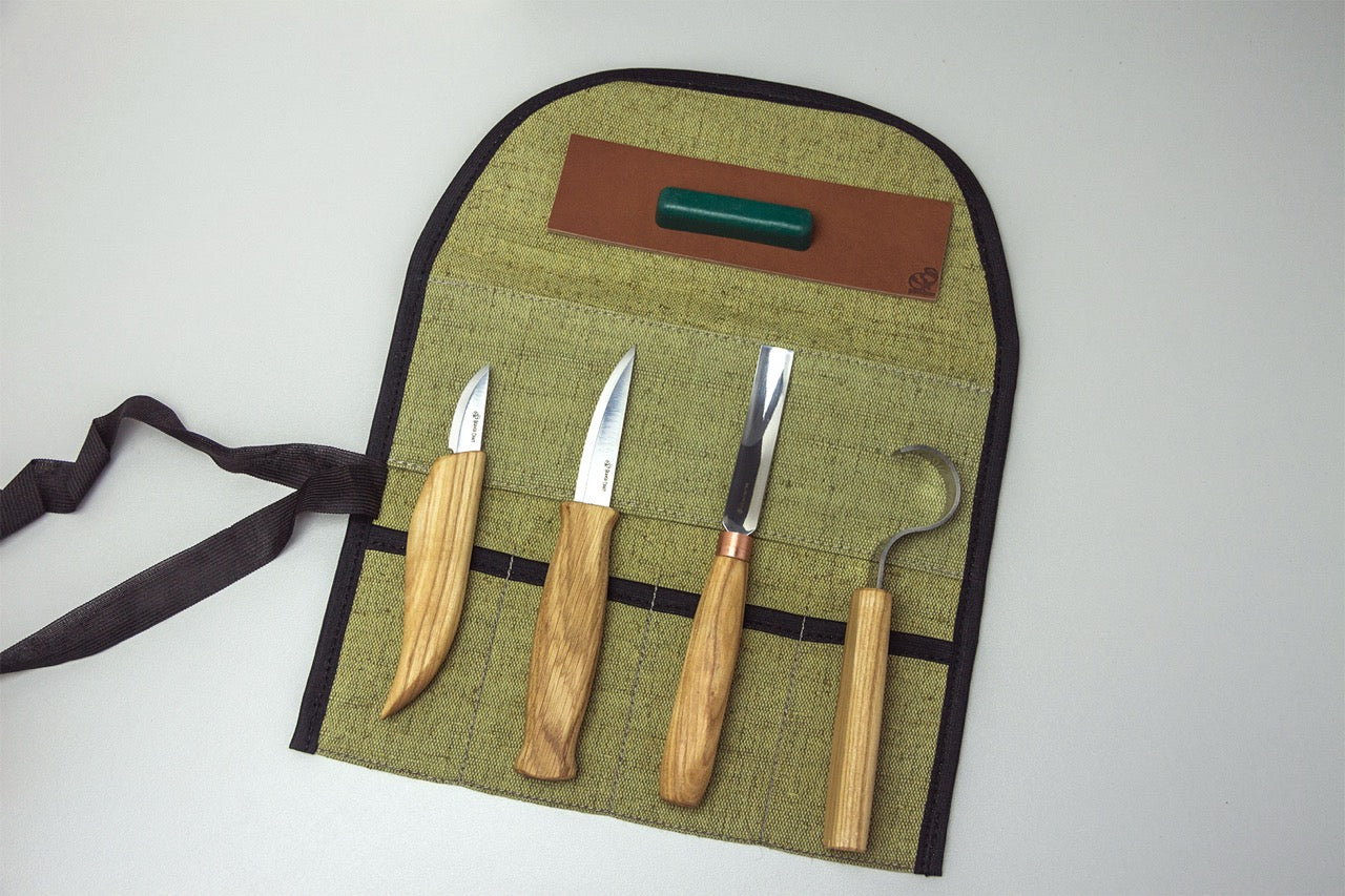 BeaverCraft S43 - Spoon and Kuksa Carving Professional Set with Knives and Strop