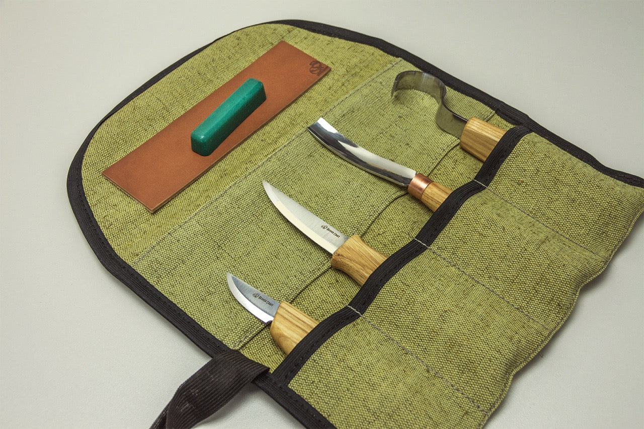 BeaverCraft S43 - Spoon and Kuksa Carving Professional Set with Knives and Strop