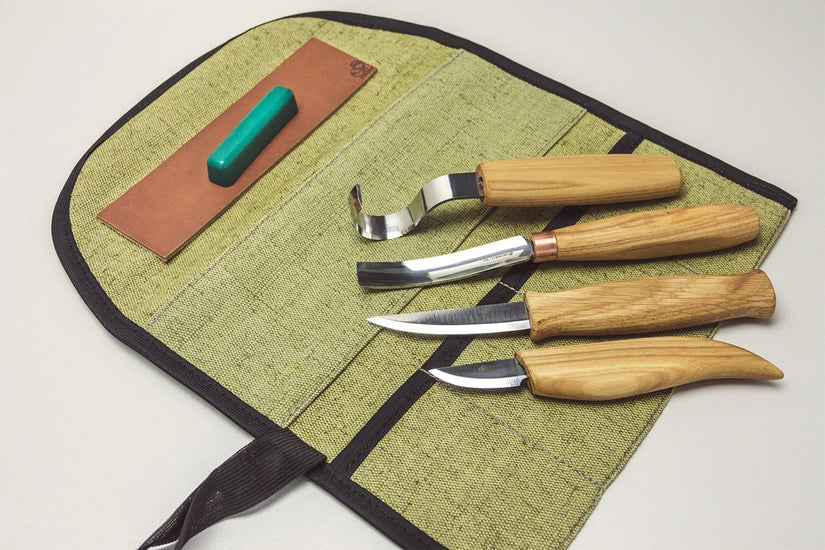 BeaverCraft S43 - Spoon and Kuksa Carving Professional Set with Knives and Strop