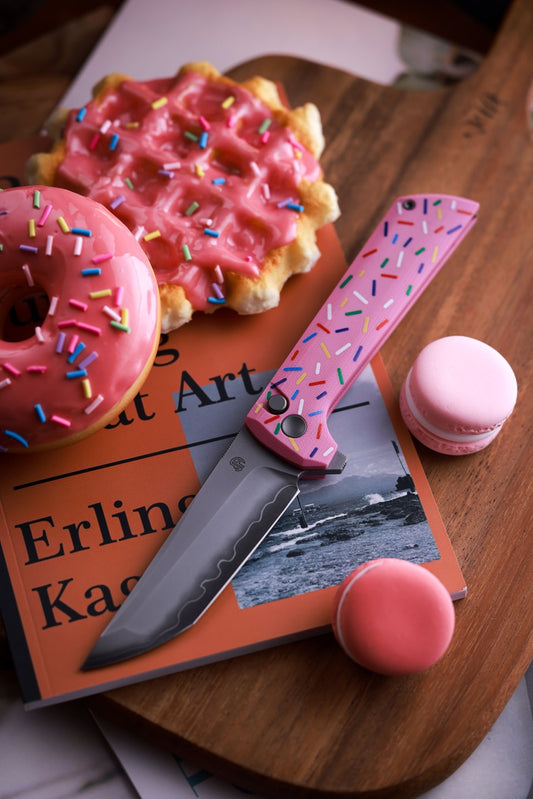 North Mountain Blade Chop 2 Doughnut - 3.4" SLD-Magic Steel San Mai Tanto Blade, Doughnut G10 Handle