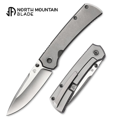 North Mountain Blade Extreme Ti - 3.5" M390 Drop Point Blade, Titanium Handle