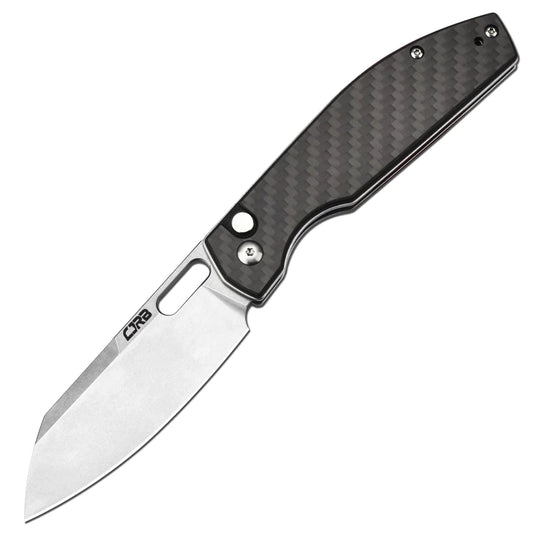 CJRB Ekko Carbon Fibre - 3.23" AR-RPM9 Stonewash Wharncliffe Blade, Carbon Fibre Handles - J1929BCF