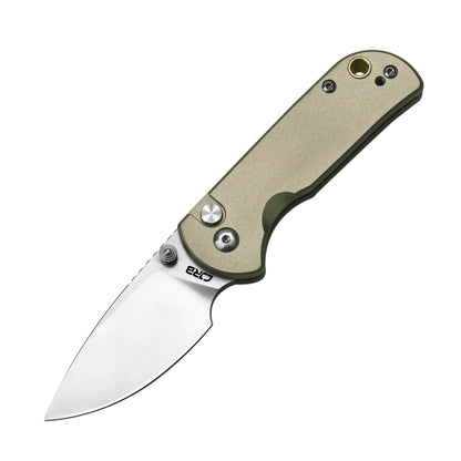 CJRB Mica - 2.36" AR-RPM9 Sandblasted Drop Point Blade, Green Aluminium Handles - J1934GN