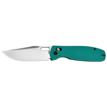 CJRB Prado - 3.76" AR-RPM9 Sand Polished Clip Point Blade, Aqua Green G10 Handles - J1936AG