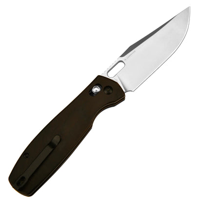 CJRB Prado - 3.76" AR-RPM9 Sand Polished Clip Point Blade, Ebony Wood Handles - J1936EB
