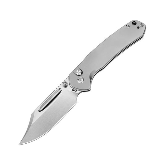 CJRB Pyrite Bowie - 3.11" AR-RPM9 Stonewashed Blade, Titanium Handles - J1942-TI