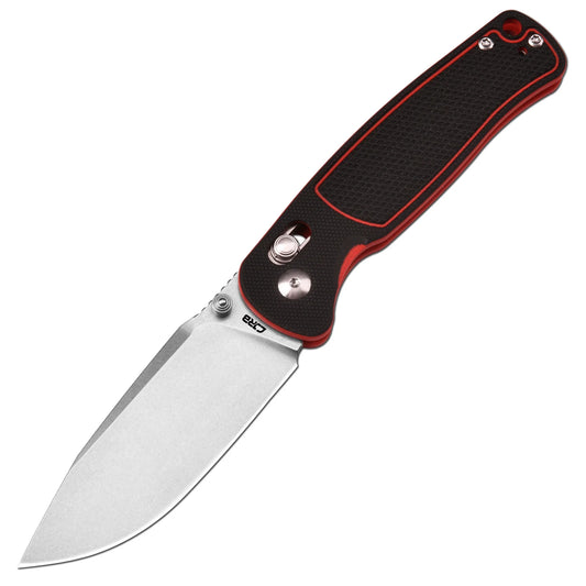 CJRB Shale - 3.15" AR-RPM9 Stonewashed Blade, Black/Red G10 Handles - J1943-BRE