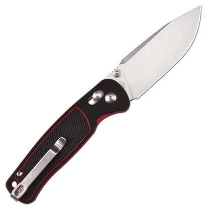 CJRB Shale - 3.15" AR-RPM9 Stonewashed Blade, Black/Red G10 Handles - J1943-BRE