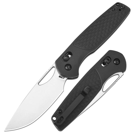 CJRB Acacia - 3.21" AR-RPM9 Stonewashed Blade, Black FRN Handle - J1952BK