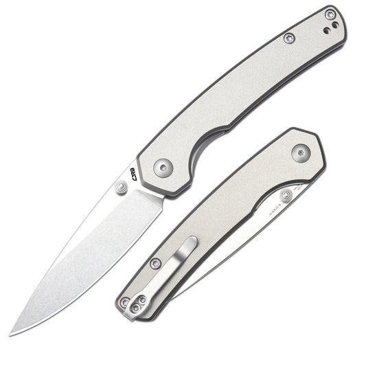 CJRB Kain - 2.95" AR-RPM9 Stonewashed Blade, Grey Aluminium Handles - J1956-GYA