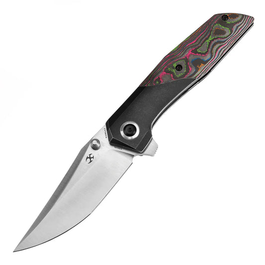 Kansept Deadite - 3.52" S35VN Satin Blade, Blackwash Titanium with 80's Carbon Fibre Handle. K1081A3