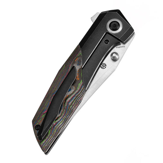 Kansept Deadite - 3.52" S35VN Satin Blade, Blackwash Titanium with 80's Carbon Fibre Handle. K1081A3