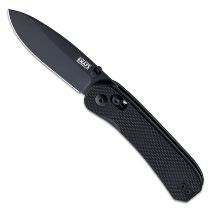 Knafs Lander 3 - 2.75" S35VN Black Blade, Black G-10 Handles, Clutch Lock