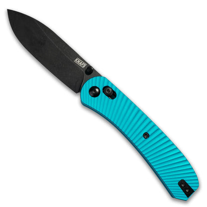 Lander 2 Knife Scales - Aluminum Solar Flare - Teal