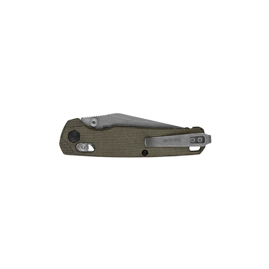 Kershaw Bel Air Clip Point - 3" MagnaCut Stonewash Blade, Olive Micarta Handles - 6106