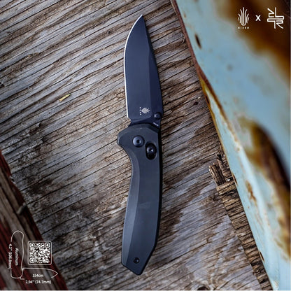 Kizer Sub-3 OBK - 2.95" 154CM Black Blade, Black Aluminium Handle - V3650C1