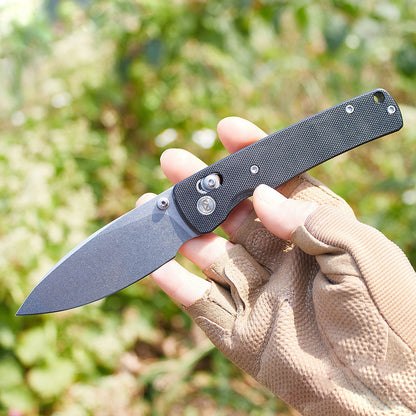 Miguron Vakor - 3.15" 14C28N Stonewashed Blade, Black G10 Handle. MGR-817AWBK