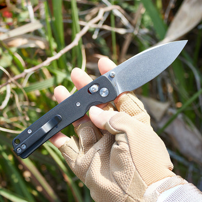 Miguron Vakor - 3.15" 14C28N Stonewashed Blade, Black G10 Handle. MGR-817AWBK