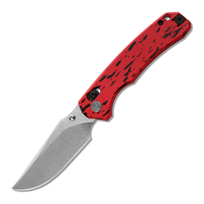 Miguron Thaly - 3.11" D2 Satin Blade, Red/Black Aluminium Handle