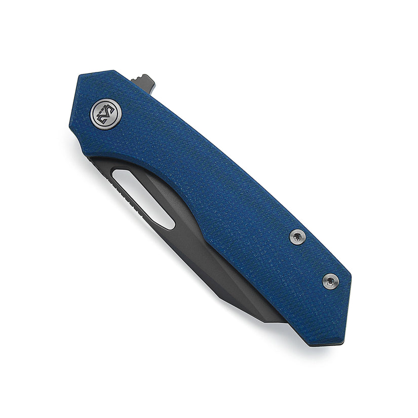 Miguron Knives Keryx - 3.25" 14C28N Dark Grey PVD Blade, Blue Micarta Handle