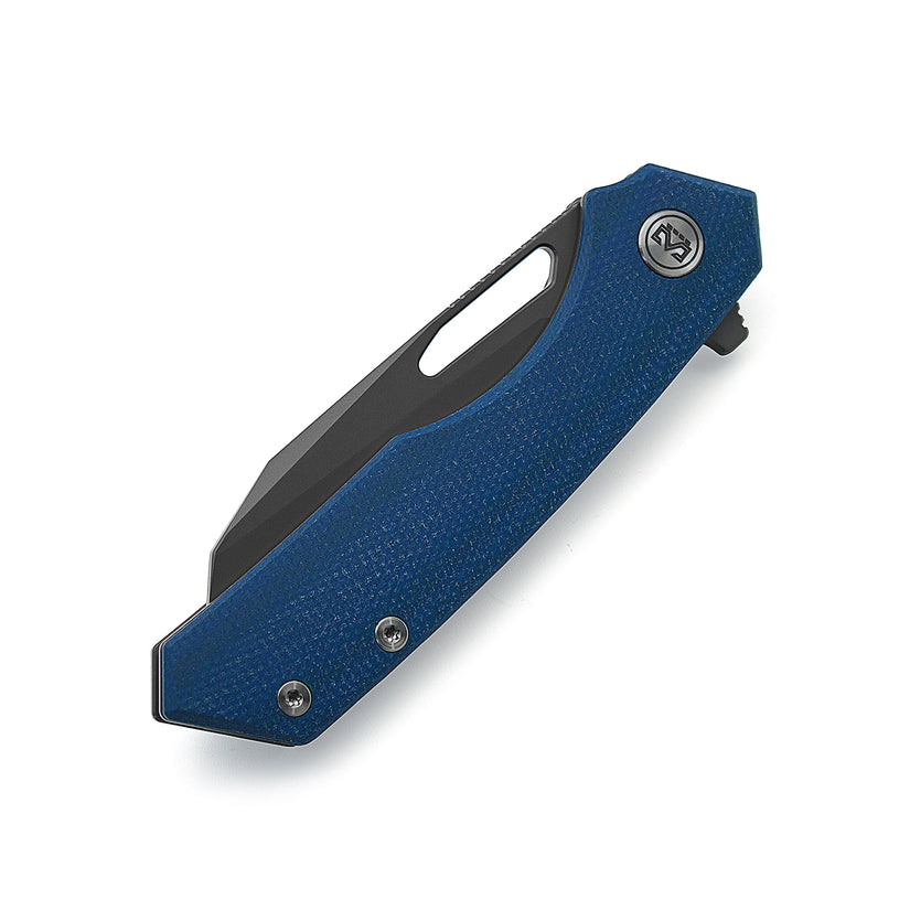Miguron Knives Keryx - 3.25" 14C28N Dark Grey PVD Blade, Blue Micarta Handle