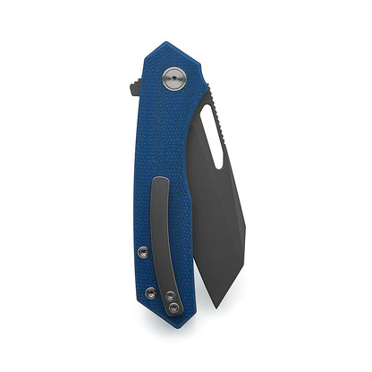 Miguron Knives Keryx - 3.25" 14C28N Dark Grey PVD Blade, Blue Micarta Handle
