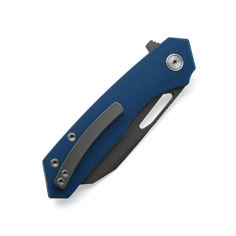 Miguron Knives Keryx - 3.25" 14C28N Dark Grey PVD Blade, Blue Micarta Handle