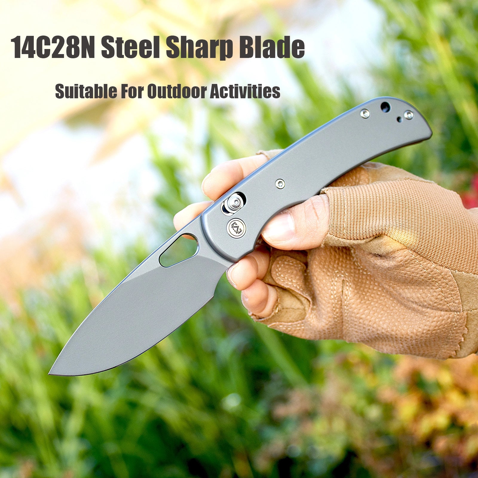 Miguron Moyarl Crossbar Lock - 3.25" 14C28N Dark Grey PVD Blade, Dark Grey Titanium Handle. MGR621ADG