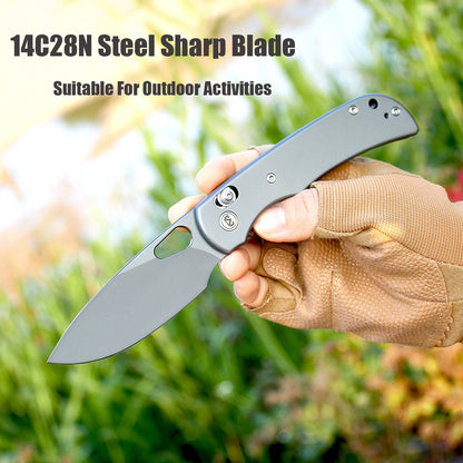 Miguron Moyarl Crossbar Lock - 3.25" 14C28N Dark Grey PVD Blade, Dark Grey Titanium Handle. MGR621ADG