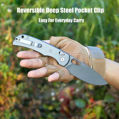 Miguron Moyarl Crossbar Lock - 3.25" 14C28N Dark Grey PVD Blade, Dark Grey Titanium Handle. MGR621ADG