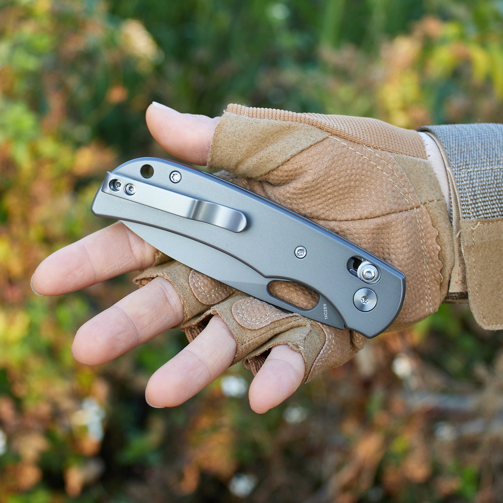 Miguron Moyarl Crossbar Lock - 3.25" 14C28N Dark Grey PVD Blade, Dark Grey Titanium Handle. MGR621ADG