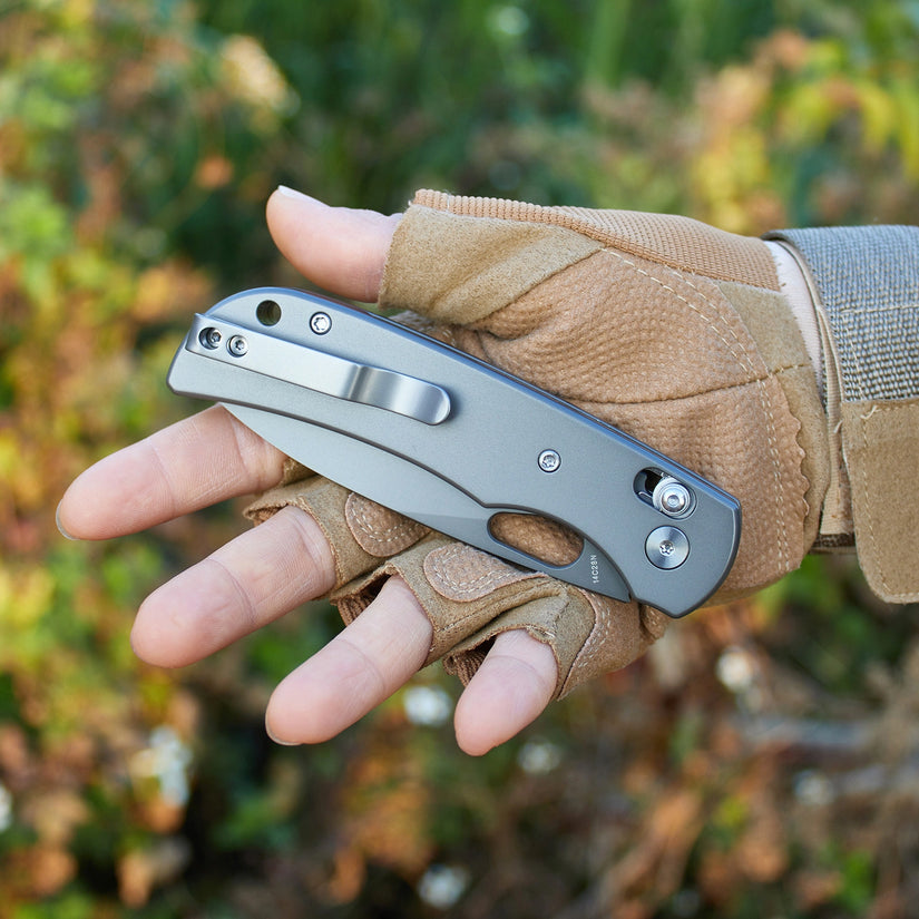 Miguron Moyarl Crossbar Lock - 3.25" 14C28N Dark Grey PVD Blade, Dark Grey Titanium Handle. MGR621ADG