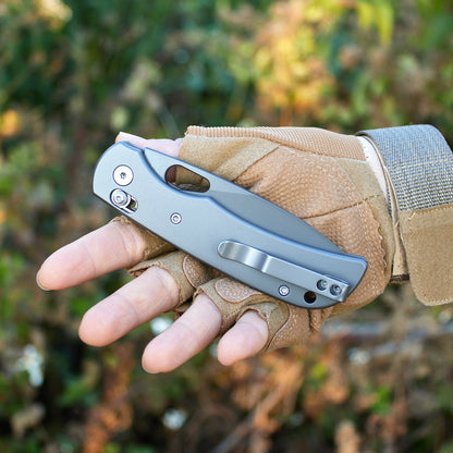 Miguron Moyarl Crossbar Lock - 3.25" 14C28N Dark Grey PVD Blade, Dark Grey Titanium Handle. MGR621ADG