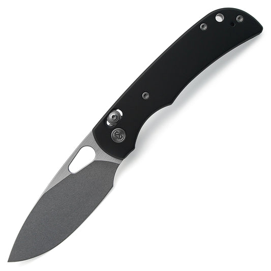 Miguron Moyarl Crossbar Lock - 3.25" 14C28N Stonewashed Blade, Black Titanium Handle. MGR621ABK