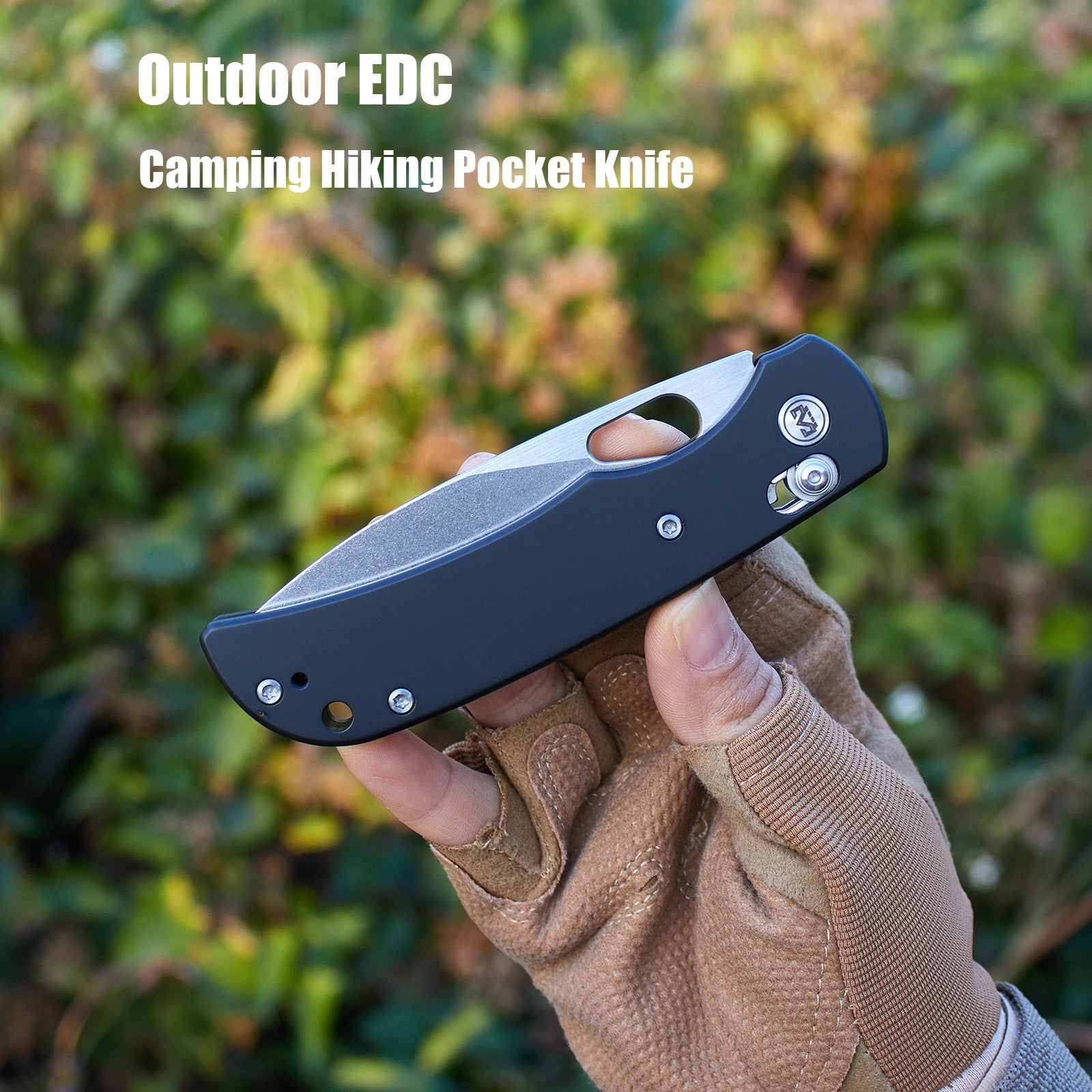 Miguron Moyarl Crossbar Lock - 3.25" 14C28N Stonewashed Blade, Black Titanium Handle. MGR621ABK