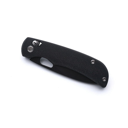 Miguron Moyarl Crossbar Lock - 3.5" 14C28N Black PVD Blade, Black Micarta Handle - MGR-806ABK