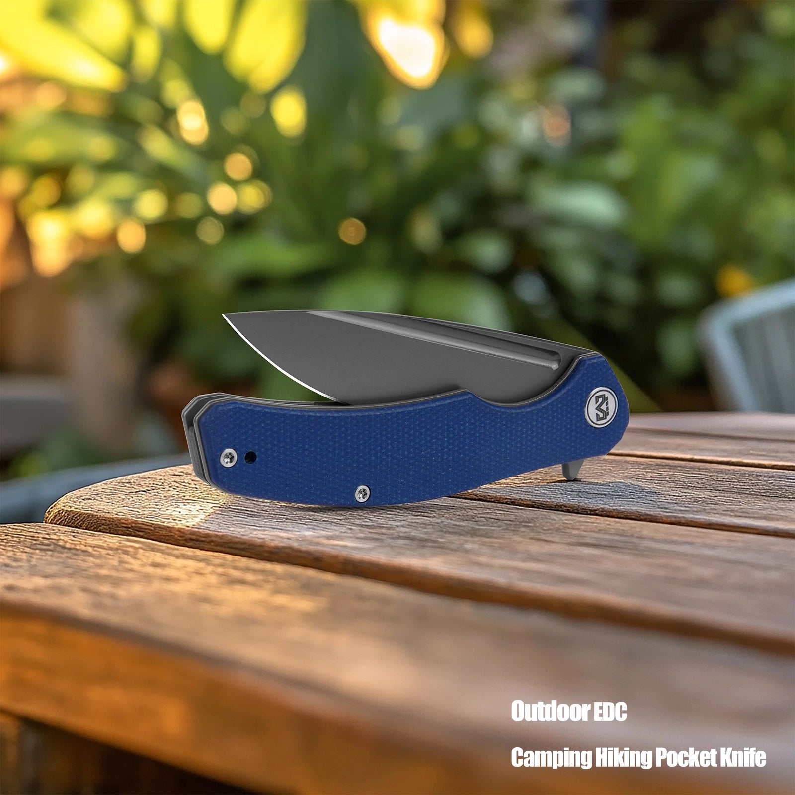 Miguron Velona - 3.5" 14C28N Dark Grey PVD Blade, Blue Micarta Handle. MGR-8003SBU