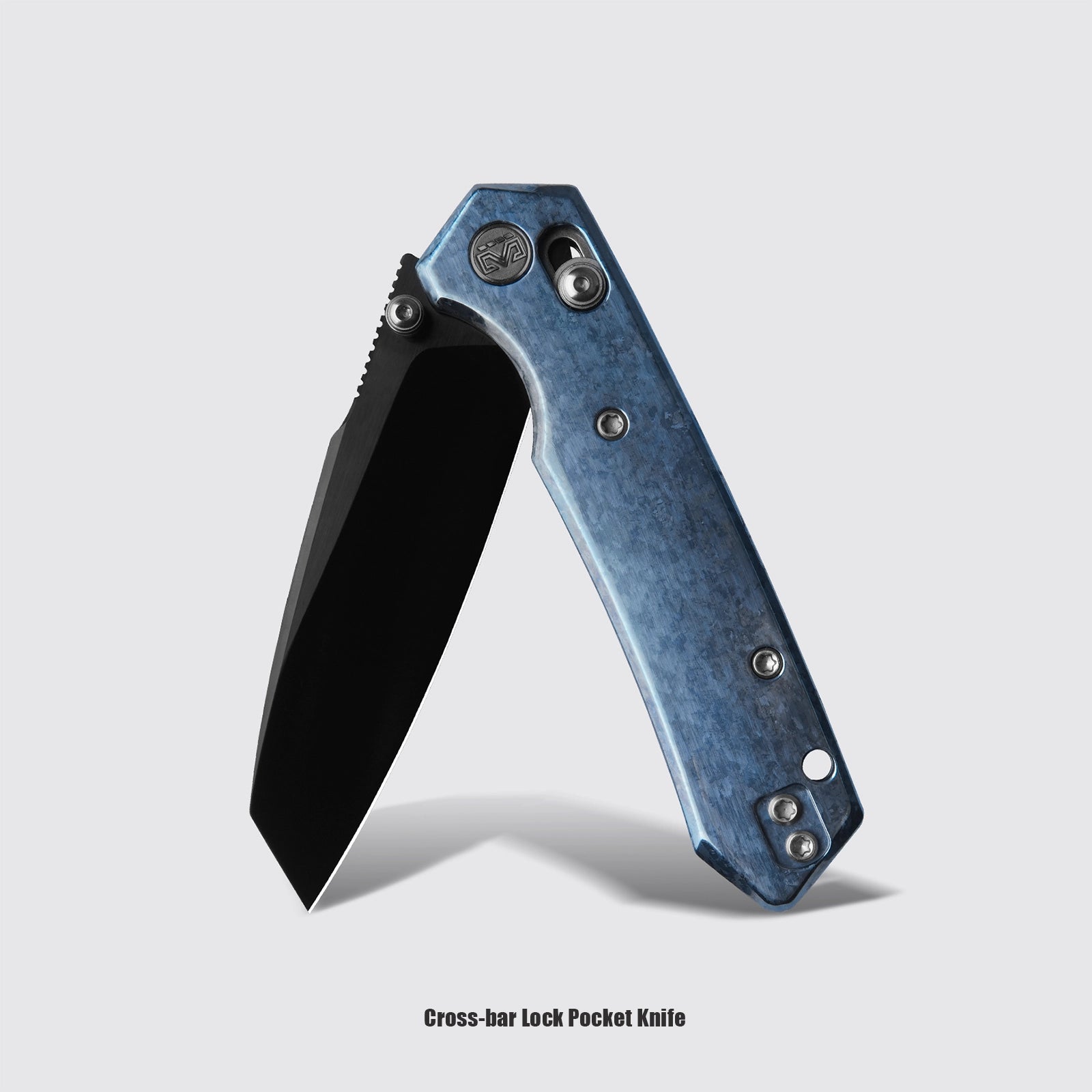 Miguron Vatso - 2.99" M390 Satin DLC Blade, Blue Crystal Titanium Handle. MGR-631ABJBU