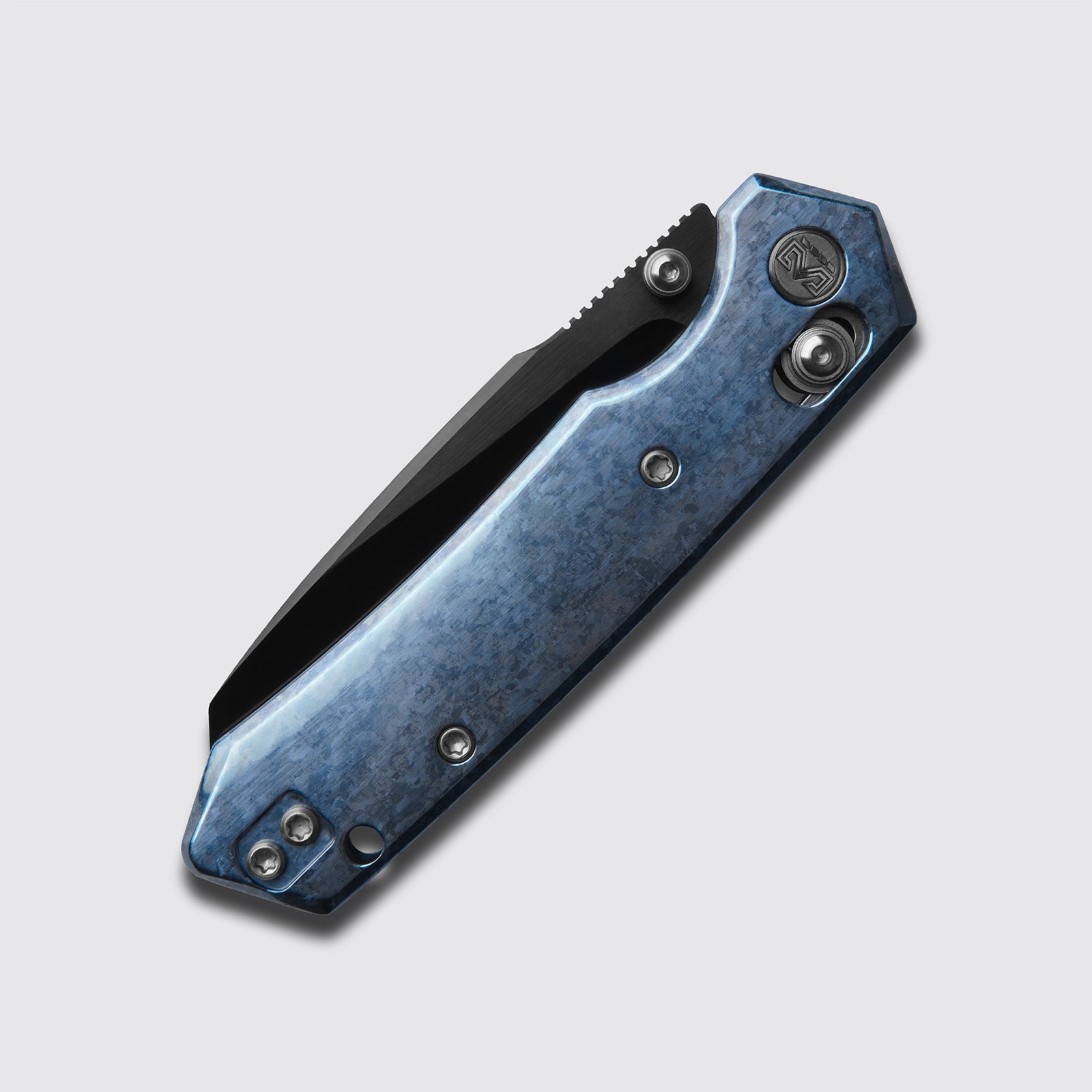 Miguron Vatso - 2.99" M390 Satin DLC Blade, Blue Crystal Titanium Handle. MGR-631ABJBU