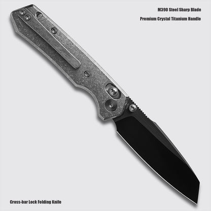 Miguron Vatso - 2.99" M390 Satin DLC Blade, Silver Crystal Titanium Handle. MGR-631ABJSR