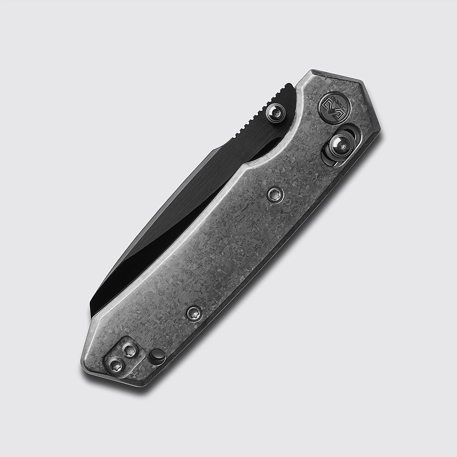 Miguron Vatso - 2.99" M390 Satin DLC Blade, Silver Crystal Titanium Handle. MGR-631ABJSR