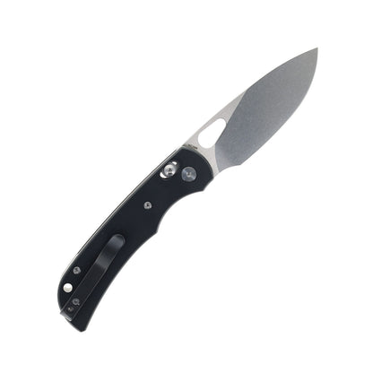 Miguron Moyarl Crossbar Lock - 3.25" 14C28N Stonewashed Blade, Black Titanium Handle. MGR621ABK