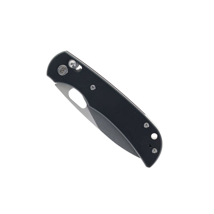 Miguron Moyarl Crossbar Lock - 3.25" 14C28N Stonewashed Blade, Black Titanium Handle. MGR621ABK