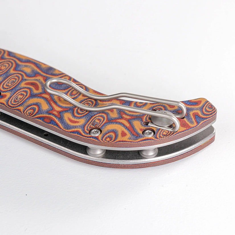Vosteed Naga A3904 - 3.47" S35VN Stonewash Blade, Copper Raindrop Micarta Handle