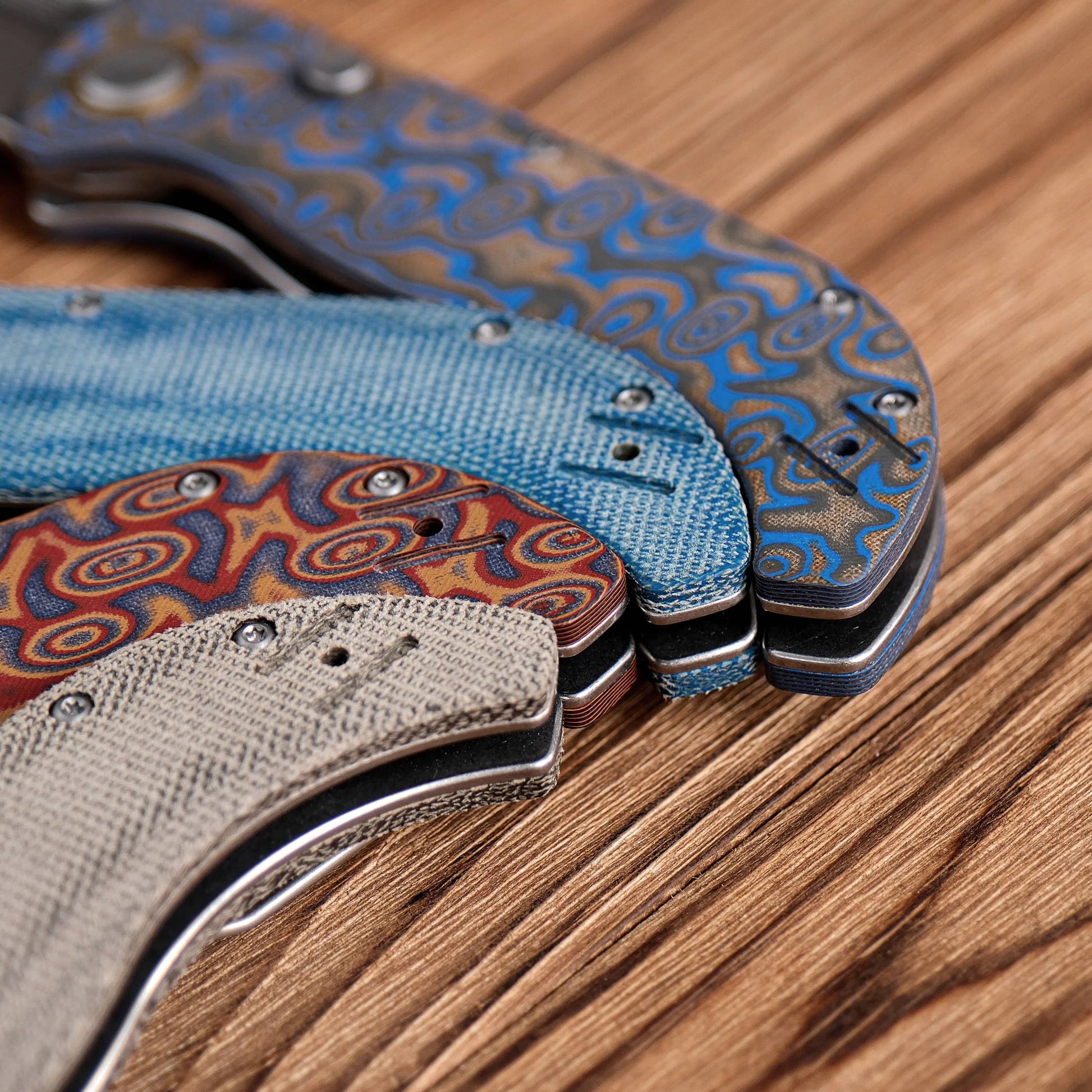 Vosteed Naga A3904 - 3.47" S35VN Stonewash Blade, Copper Raindrop Micarta Handle