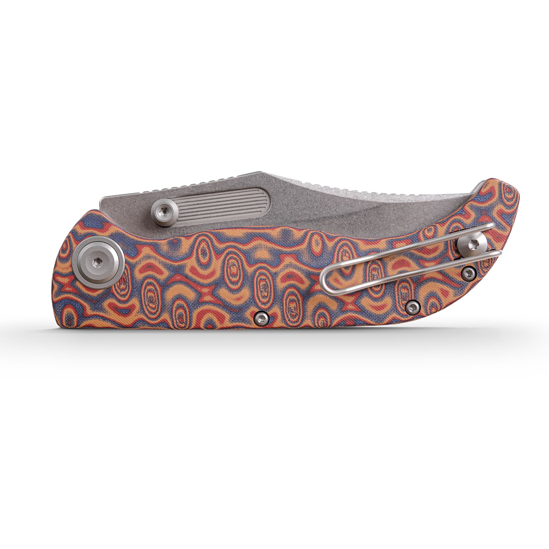 Vosteed Naga A3904 - 3.47" S35VN Stonewash Blade, Copper Raindrop Micarta Handle